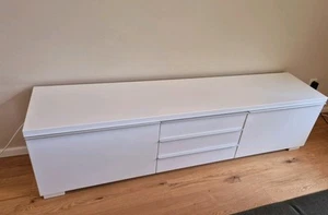 Gebrauchte TV-Bank " IKEA Besta burs", hochglanzweiß - Bild 1 von 3