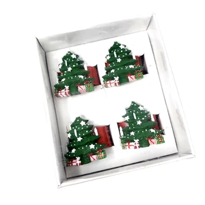 Anello tovagliolo albero di Natale vintage Waechtersbach JP Imports set di 4 - Foto 1 di 19