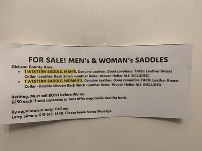 MEN’s WESTERN SADDLE USED. Genuine Leather. Horse Saddle. - Image 1 of 2