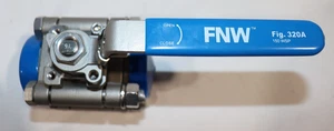 NEW FNW 320A 1-1/4" STAINLESS STEEL FULL PORT BALL VALVE CF8M 1500CWP FNW320 - Picture 1 of 7