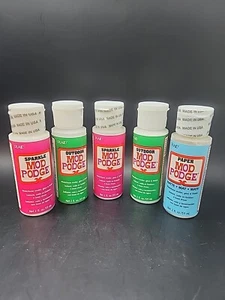 Lot Of 5 Mod Podge Sealer, Glue and Finish, 2 Oz, Sparkle, Outdoor, Paper - Picture 1 of 7
