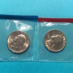1985 P&D Washington Quarters Unc Mint Cello FREE SHIP - Picture 1 of 2