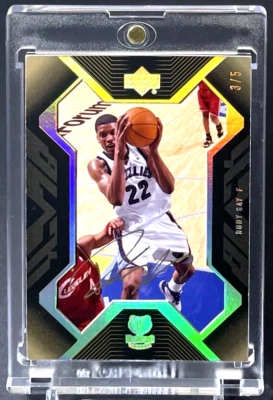 ( /5 Gold ) Rudy Gay 2007-08 UD Black Framed Autographs On Card Auto Gold - Image 1 of 3