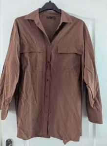 ASOS Oversized Brown Shirt Size 12 - Picture 1 of 5