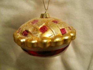 CEREZA DE VIDRIO SOPLADO ~ PASTEL DE FRESA ADORNO DE NAVIDAD ~ POSTRE ~ DULCES ~ NUEVO CON ETIQUETAS - Imagen 1 de 3