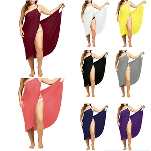 DHL Damen Bademode Bikini Cover Up Pareo Sarong Wickeltuch Strandkleid S-5XL - - Bild 1 von 18
