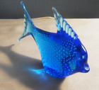 Vintage Controlled Bubble Blue Angel Fish - 5.5" Long  X 3.75"High