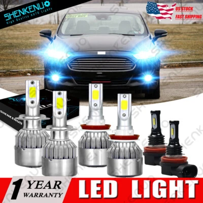For Ford Fusion 2006-2016 6X 8000K Combo LED Headlights Hi&Low Beam+Fog Lamp Kit - Image 1 of 4