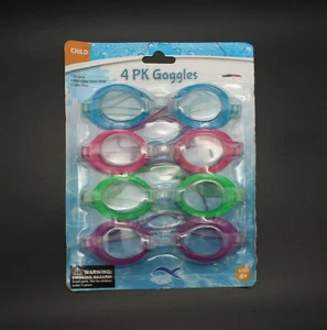 Children's 4 Pack Swimming Goggles - New Damaged Packaging - See Description -03 - Picture 1 of 2