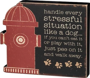 Chunky Sitter Wooden Table Sign- Stressed? Pee On It And Walk Away 6" x 5" x 1" - Picture 1 of 1