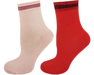 Mysocks 2 Pairs Ankle Socks Glitter Top Stripe - Picture 1 of 15