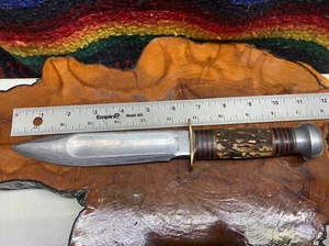 Marbles Gladstone Ideal 6.5" knife stacked pin handle Hunting antique vintage #2 - Picture 1 of 12