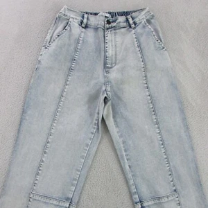 Decjuba Jeans Womens 10 L27 Light Blue Tapered Ankle High Denim Stretch D-Luxe - Picture 1 of 13