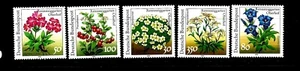 GERMANY Sc 1630-34 NH issue of 1991 - FLOWERS - Picture 1 of 1