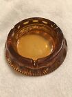 VINTAGE ORANGE GLASS ASHTRAY  1 pound & 11 ozs  6 inches in diameter  Must see!!
