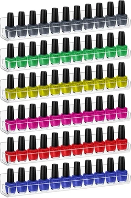 Scaffale per Unghie Acrilico Da Parete, 6 Pezzi Chiaro Organizzatore Di Smalto p - Immagine 1 di 4