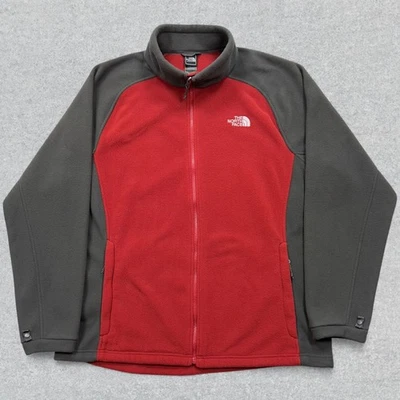 North Face Khumbu Fleece Jacket Men's 2XL Red Gray Full Zip Flashdry Outdoor - Image 1 of 4