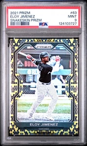 PSA 9 Eloy Jimenez 2021 Panini Prizm #63 Snakeskin Prizm /50 - Foto 1 di 2