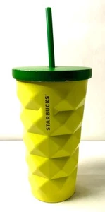 Starbucks 2016 Hawaii Yellow Pineapple Metal Cold Drinks Cup Mug Tumbler 16 oz - Picture 1 of 9