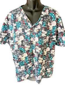 Cherokee Scrub Top Women's 5XL Gray Koala Doctors Highly Koalafied V-Neck SS - Picture 1 of 9