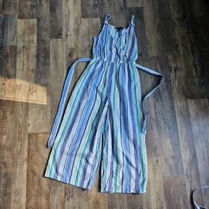 Derek Heart Vertical Stripe Jumpsuit – Kids Size Medium (Fits Ages 8–10) - Picture 1 of 9