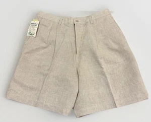 NEW Woman's 15-16 Northern Reflections Tan Linen Blend Dress Shorts - Picture 1 of 1
