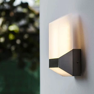 Eco-Light LED lampada da esterno lampada da parete flat argento IP54 6W 600lm bianco caldo 3000K - Foto 1 di 5