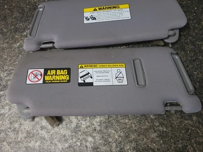 07 - 12 Hyundai Santa Fe Sun Visor Shades Pair Lighted Vanity Dk Gray Used OEM - Image 1 of 4