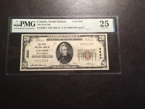 20.00 1929 national Canton South Dakota PMG 25 very fine pinholes Only26 small - Picture 1 of 3