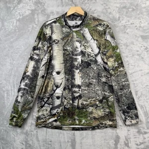 Mossy Oak Top Mens Medium Camo Mock Neck Long Elastic Sleeve Hunting Outdoor - Picture 1 of 10