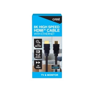 Crest 8K 4K 3D Ready High speed 48 Gbps HDMI Cable with ethernet 1.5m - Picture 1 of 2