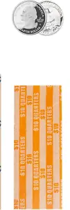 10 PCS Flat Coin Roll quarter Wrappers - Picture 1 of 5