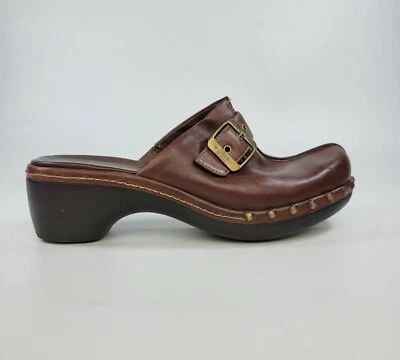 Ecco Womens Leather Slip On Mules Clogs Shoes  Studded Size EU 37 US 6-6.5 - Image 1 of 4