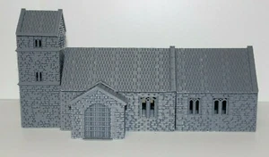 Pequeña iglesia europea impresa en 3D gris 1:100 1:87 1:72 - Imagen 1 de 2