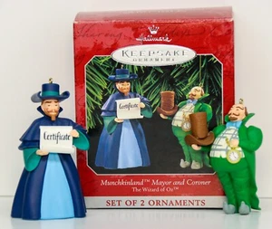 1997 Munchkinland Mayor & Coroner - Hallmark Keepsakes 2 Ornaments. Wizard of Oz - Picture 1 of 5