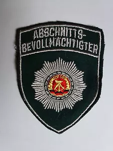 RDA MdI Volkspolizei parche textil "representante de sección" ABV verde - Imagen 1 de 1
