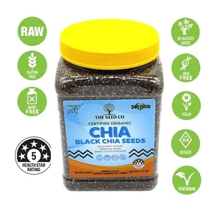 1.6kg Black Chia Seeds Vegan Gluten GMO Free XSC Certified Organic Superfood - Bild 1 von 7