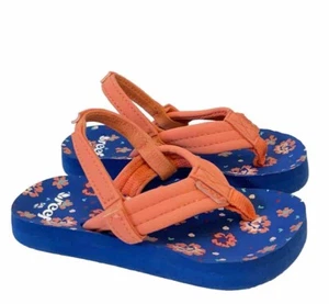 Reef Young Girls Toddler Orange Blue Floral Sandals Size US 5/6 Beach Summer - Picture 1 of 8