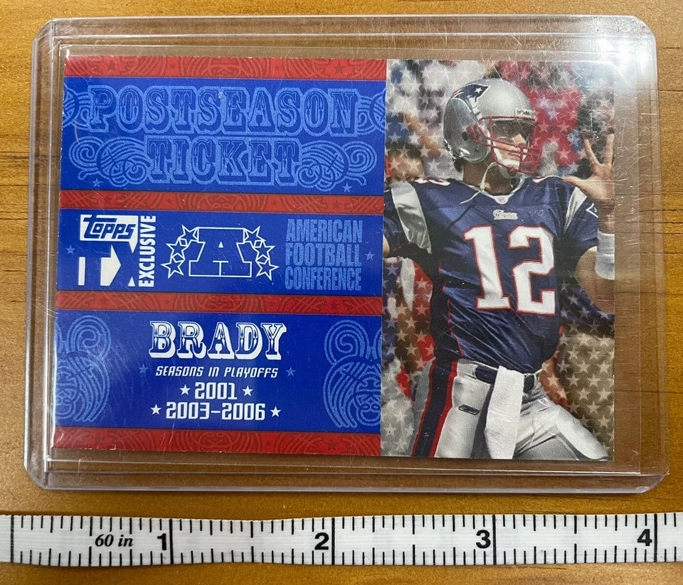 Tom Brady Topps Postseason Ticket 2007 American Football Conf. Blue 278/499 - Image 1 of 2