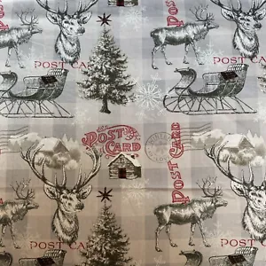 Winter Reindeer Fabric For Quilting, Sewing & Crafts 44” W X 36” L - Picture 1 of 8