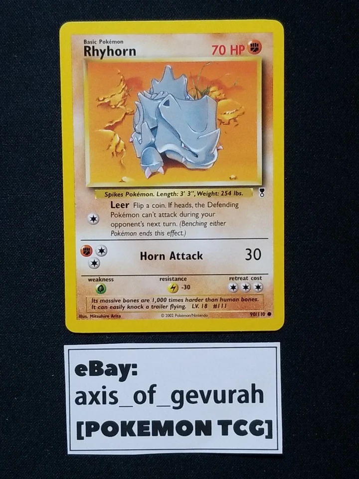 Rhyhorn 90/110 [NM] Legendary Collection Set WOTC Pokemon Cards - Image 1 of 1