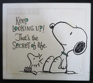 Peanuts Snoopy Woodstock Plaque: “Keep Looking Up! That’s the Secret of Life.” - Picture 1 of 12