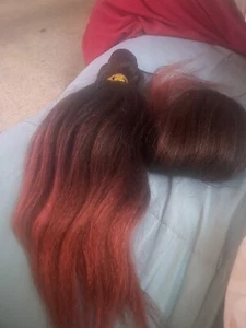 Damen hübsches 3 Konvolut und Verschluss Synthetik Ombré Haar 1b/30 - Bild 1 von 3