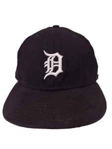 MLB Detroit Tigers 7 1/2 Fitted Baseball Cap Hat Wool Black New Era 59 Fifty - Picture 1 of 7