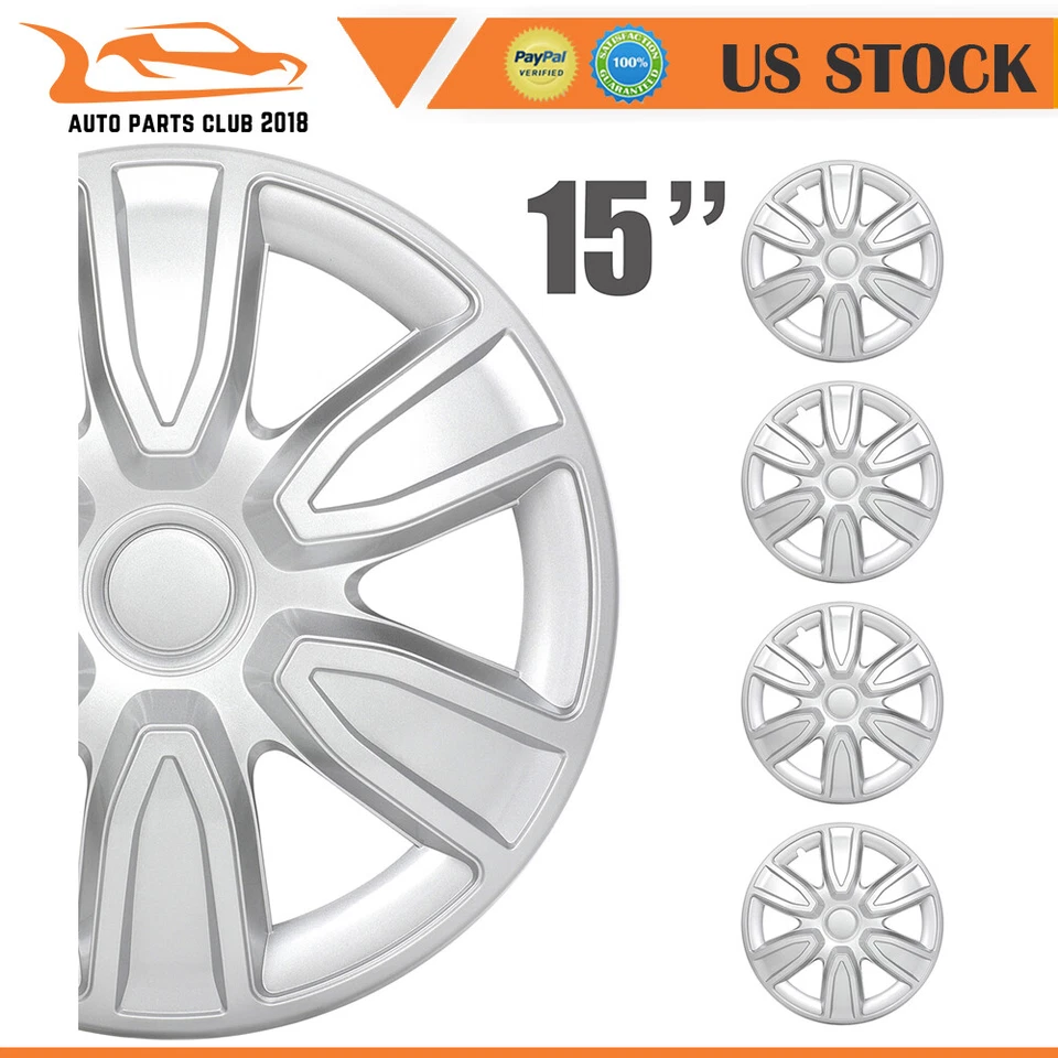 4X 15" Wheel Covers Snap On Full For Ford Mustang Focus For Toyota Sienna Camry Foto 1 de 4