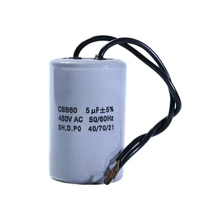 Condensador de arranque 2 piezas CBB60 AC450V 50/60Hz 5uF para motor de bomba de lavadora - Imagen 1 de 1