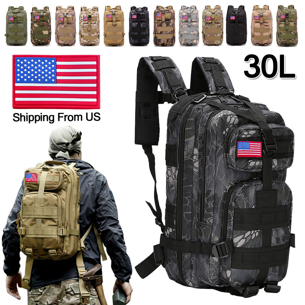 30L/40L/80LOutdoor Military Tactical Backpack Rucksack Camping Hiking Bag  Travel | eBay