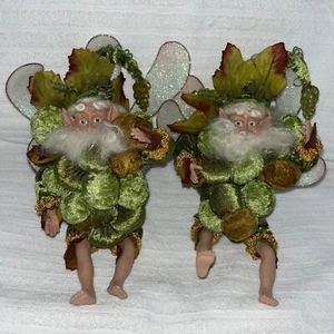 Mark Roberts 11" Traube Fee Elfe Mann Weinliebhaber Ornament hängend grüne Trauben 2 - Bild 1 von 3