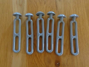 6 Stück Abspannleiter Zelt 2-fach ca. 10,5 cm mit Nietkopf *NEU* - Bild 1 von 2