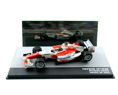 FORMULA-1 RICARDO ZONTA TOYOTA TF104B WORLD CHAMPION GP BRASILE 2004,ALTAYA 1:43 - Immagine 1 di 4